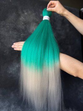 Канекалон EZ BRAID LQ10 (зелений/пепелястий)  EZLQ10 фото