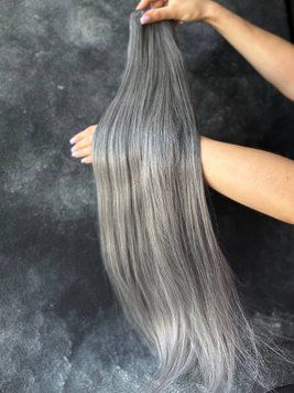 Пряме волосся на тресах GLADYS #DARK GREY 65см  00TDARKGRAY фото