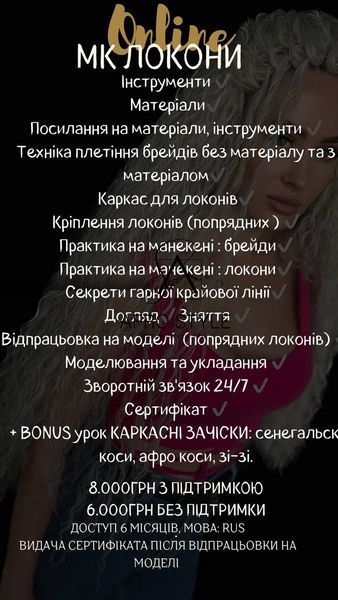 ONLINE КУРС ЛОКОНИ + бонус урок "Всі види каркасних зачісок" 00ONЛ фото