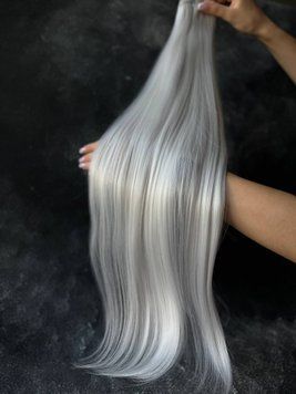 Пряме волосся на тресах GLADYS #SILVER 65см  00TSILVER фото