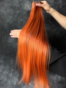 Пряме волосся на тресах GLADYS #ORANGE 65см  00TORANGE фото